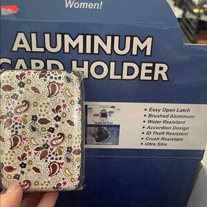 Aluminum Card Holder - Paisley Design